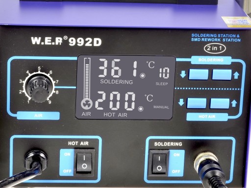Паяльная станция HOTAIR WEP 992D + Жала, коврик, канифоль, флюс 223