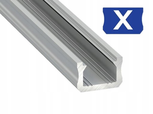 Алюминиевый профиль Narrow SLIM 12мм Silver Raw тип X для светодиодных лент 2 метра