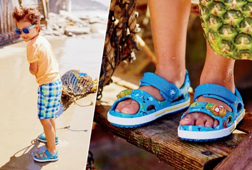 Легкие детские сандалии Crocs на липучке 27-28