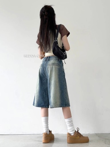 Женские синие мешковатые джинсы с эффектом омбре REDDACHiC H