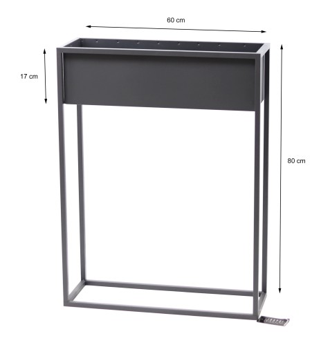 Kwietnik Metalowy Stojak na kwiaty 80x60cm szary skrzynka LOFT