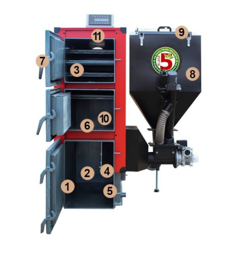 KOCIOŁ na Pellet PODAJNIKIEM 19 kW Piec PELET PELLET
