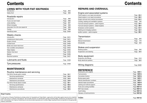 FIAT PANDA ХЭТЧБЕК 1.2 БЕНЗИНОВЫЙ (04-12) РУКОВОДСТВО