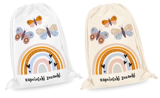 WOREK DO PRZEDSZKOLA ŻŁOBKA SZKOŁY Z IMIENIEM DZIECKA TEKST RÓŻNE WZORY
