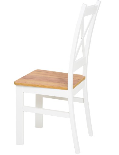 Biały Rozkładany stół 80x140/180 6 krzeseł KRZYŻAK