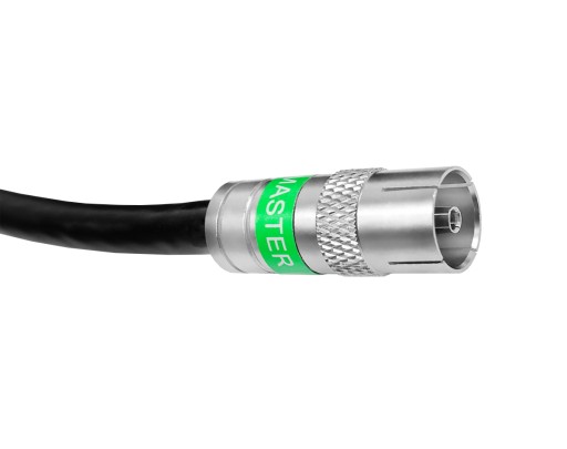 Gotowy kabel antenowy Wtyk TV kątowy i Gniazdo Antenowe 3m czarny PREMIUM