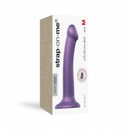 STRAP-ON ME Wibrujące Dildo Metallic Shine Purple