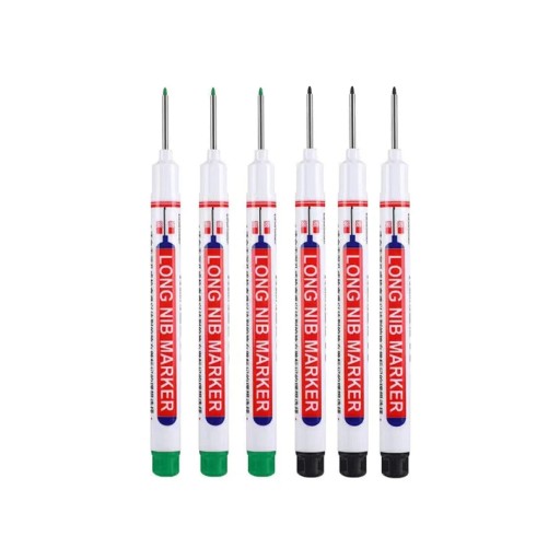 LOLEDE 6Pcs/set Red/black/blue Ink Long Head Markers Woodworking