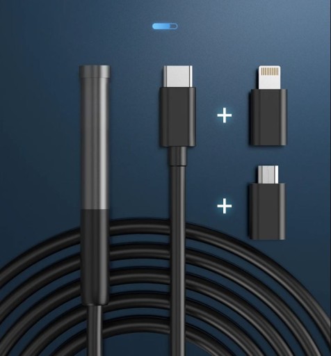 КАМЕРА ДЛЯ ПРОВЕРКИ DUO ЖЕСТКИЙ ЭНДОСКОП ДЛЯ ТЕЛЕФОНА 2M 7LED 2xFHD WiFi