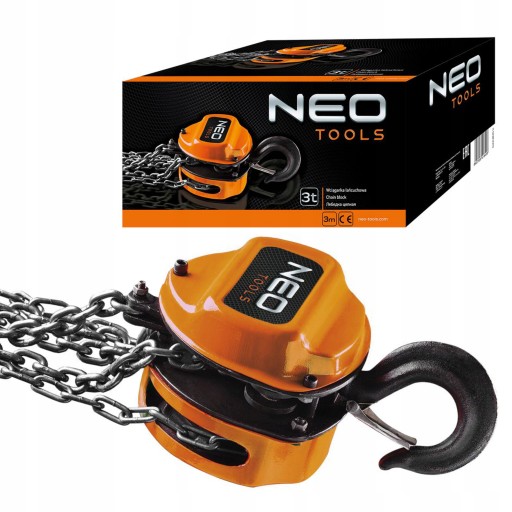 NEO Tools ЛЕБЕДКА ЦЕПНАЯ ЛЕБЕДКА 3т СТАЛЬНАЯ ЦЕПЬ 3м 11-762