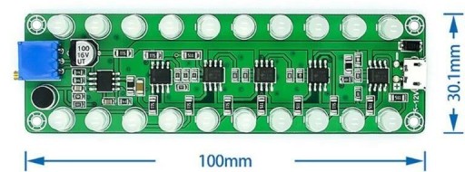 Светодиодный индикатор управления звуком с микрофоном, USB-эквалайзером, красный, 20 диодов