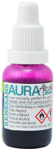 Tusz alkoholowy AURA INK Renesans do szkła metalu różowy 15ml 130 MAGENTA