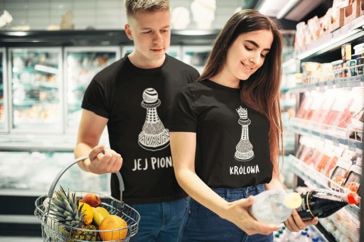 ZESTAW KOSZULEK DLA PAR NA WALENTYNKI KING QUEEN