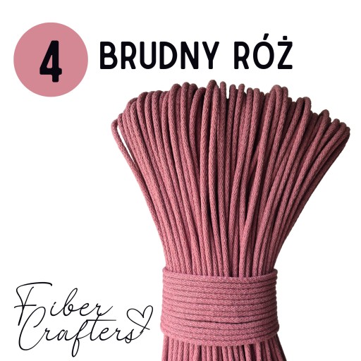 NOWOŚĆ sztywny sznurek do szycia 5mm 100m bawełniany FIBER CRAFTERS LILIA
