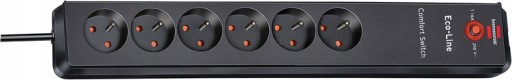 LISTWA ZASILAJĄCA PRZEDŁUŻACZ ECO-LINE COMFORT 6G WYŁĄCZNIK NOŻNY SWITCH