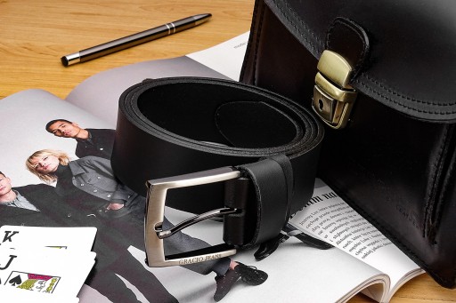 GRACIO LEATHER Ремень для брюк 90 см ЧЕРНЫЙ