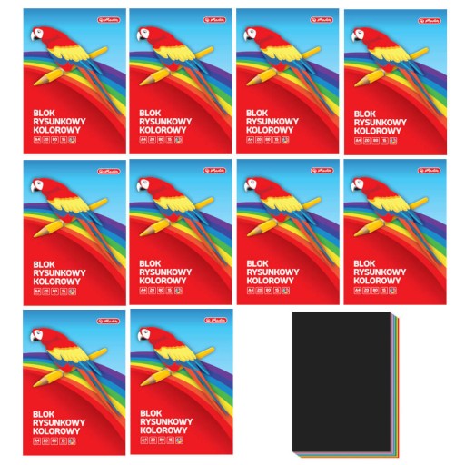Блокнот для рисования цветной А4 20к 80г/м2 HERLITZ 10шт