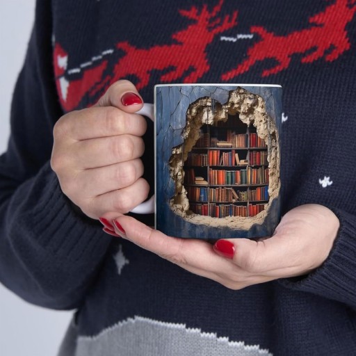Кружка с полкой для библиотеки, 3D керамическая кружка с полкой для книг