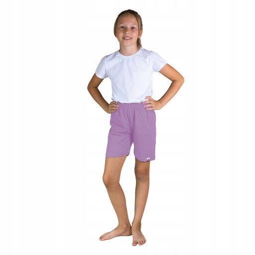 KRÓTKIE SPODENKI GŁADKIE 100% BAWEŁNY DZIECI 104CM