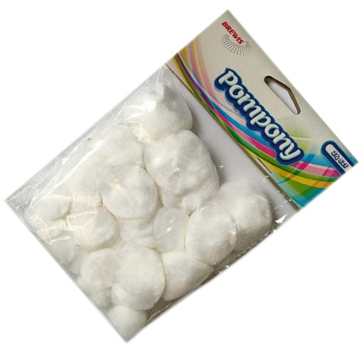 Помпоны акриловые 24 шт Brewis White.