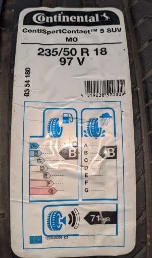 Шины 235/50R18 ContiSportContact 5 Внедорожник МО