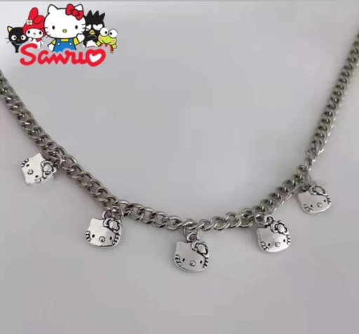 Детское колье Hello Kitty Kitty Fairy Goth, толстая цепочка в виде котенка