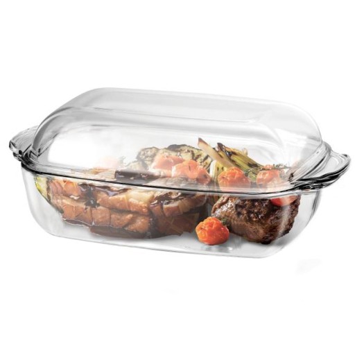 ТЕРМОСТОЙКИЙ стеклянный сосуд прямоугольный с крышкой, 7 литров, PYREX