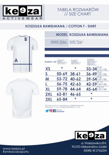 Koszulka bawełniana KEEZA niebieska r. XXL