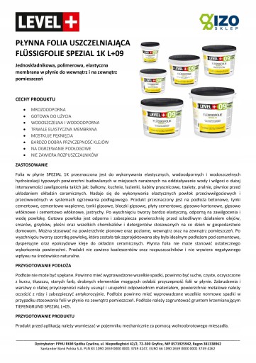 Folia w płynie 50kg Hydroizolacja Balkon Level+09
