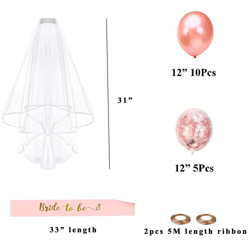 Zestaw Balonów Balony Bride To Be Rose Gold