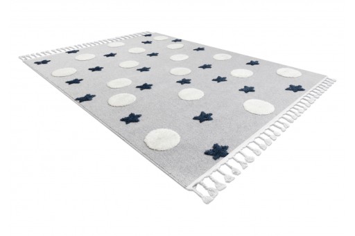 Yoyo Rug 200x290 со звездами точек в стиле Boho Grey Sensory Navy Blue