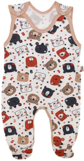 ŚPIOCHY NIEMOWLĘCE ŚPIOSZKI BAWEŁNIANE ROZPINANE r.62 SPACE BEAR /18/