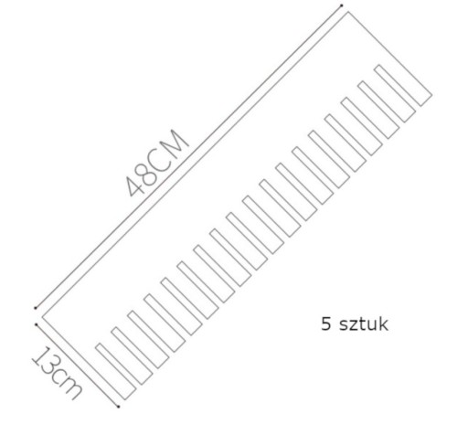 ORGANIZER DO SZUFLAD szuflady szafy PRZEGRÓDKI SEPARATOR 5sztuk 13x48cm