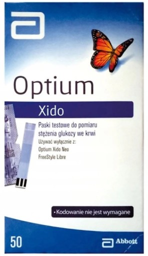 ТЕСТ-ПОЛОСКА НА ГЛЮКОЗУ OPTIUM XIDO 50 ШТ. + МАНОМЕР