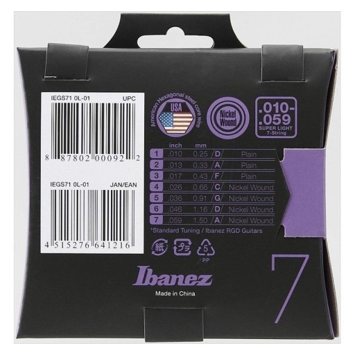 IBANEZ IEGS71 - ЭЛЕКТРИЧЕСКИЕ СТРУНЫ 010-059