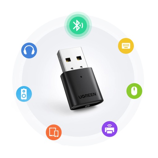 АДАПТЕР UGREEN BLUETOOTH 5.0 USB-A ЧЕРНЫЙ КАЧЕСТВЕННЫЙ + СТИЛУС