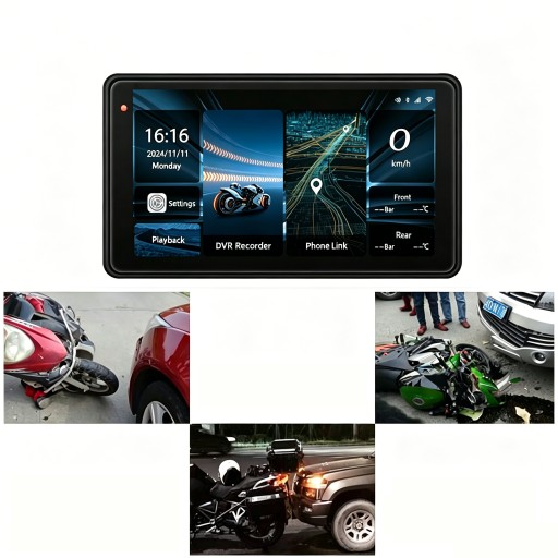 1080P GPS-ЭКРАН ДЛЯ МОТОЦИКЛА, НАВИГАТОР С CARPLAY И ANDROID, 5