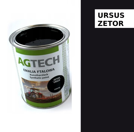 FARBA CZARNA lakier URSUS silnik odporna na zarysowania RAL9004 AGTECH 0,8l