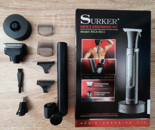 Мужской беспроводной триммер для бороды SURKER, ТОЛЬКО АКСЕССУАРЫ со штангой