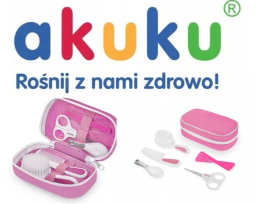A0458 zestaw pielęgnacyjny Akuku dla niemowląt różowy