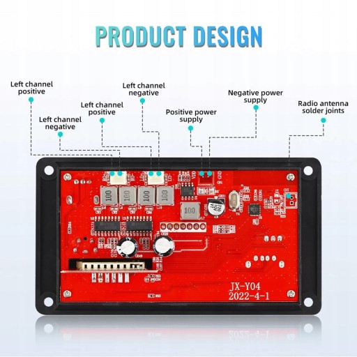 portables BT 5.0 MP3 Player Decoding Board 2x40W Player Call Remote B
