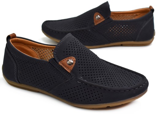 Светлые мокасины BESSKY New Navy Blue SHOES 24 см - 37