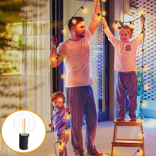 GIRLANDA SOLARNA ŚWIETLNA OGRODOWA LAMPKI 30 LED ZEWNĘTRZNA BALKONOWA TIMER