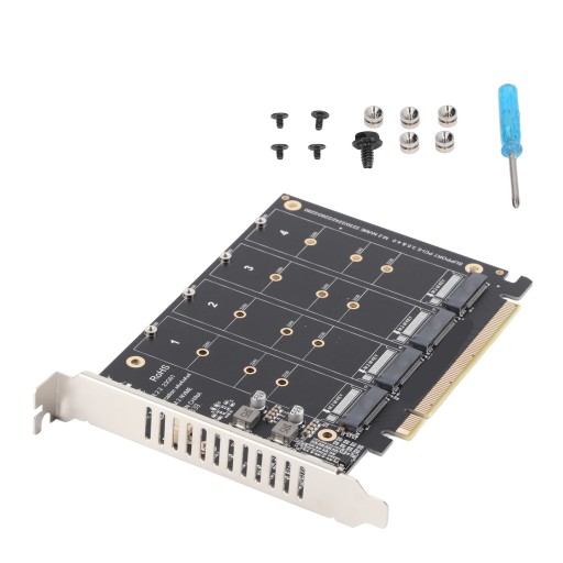 Адаптер m.2 nvme ssd to pcie x16, 4-портовая высокоскоростная карта Soft Raid 4x32 Гбит/с