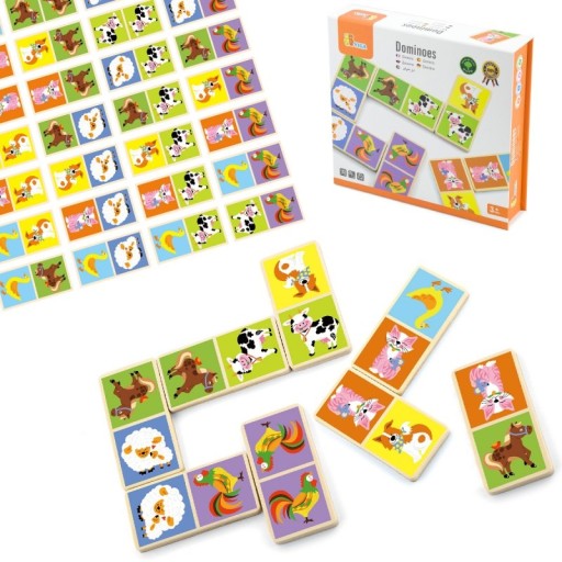 Деревянное домино Farma Viga Toys 28 элементов Монтессори