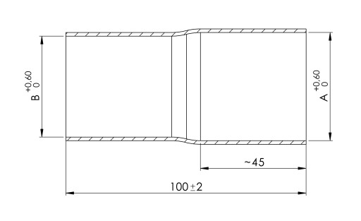 Redukcja nierdzewna roztłoczenie 70/76,1mm INOX