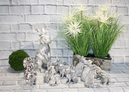 Zając zajączek ceramiczny biały H22 DEcodomi