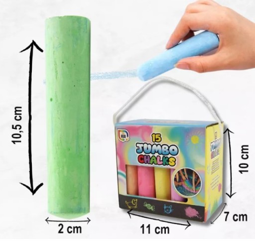 Мел тротуарный Jumbo толстый 15 шт.
