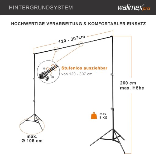 ZESTAW STUDYJNY SOFTBOX STATYWY TŁO WALIMEX PRO