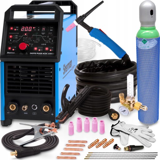 SHERMAN TIG 200 GD PULS AC DC MMA ИНВЕРТОРНЫЙ СВАРОЧНЫЙ АППАРАТ 200A 230V ALU IGBT